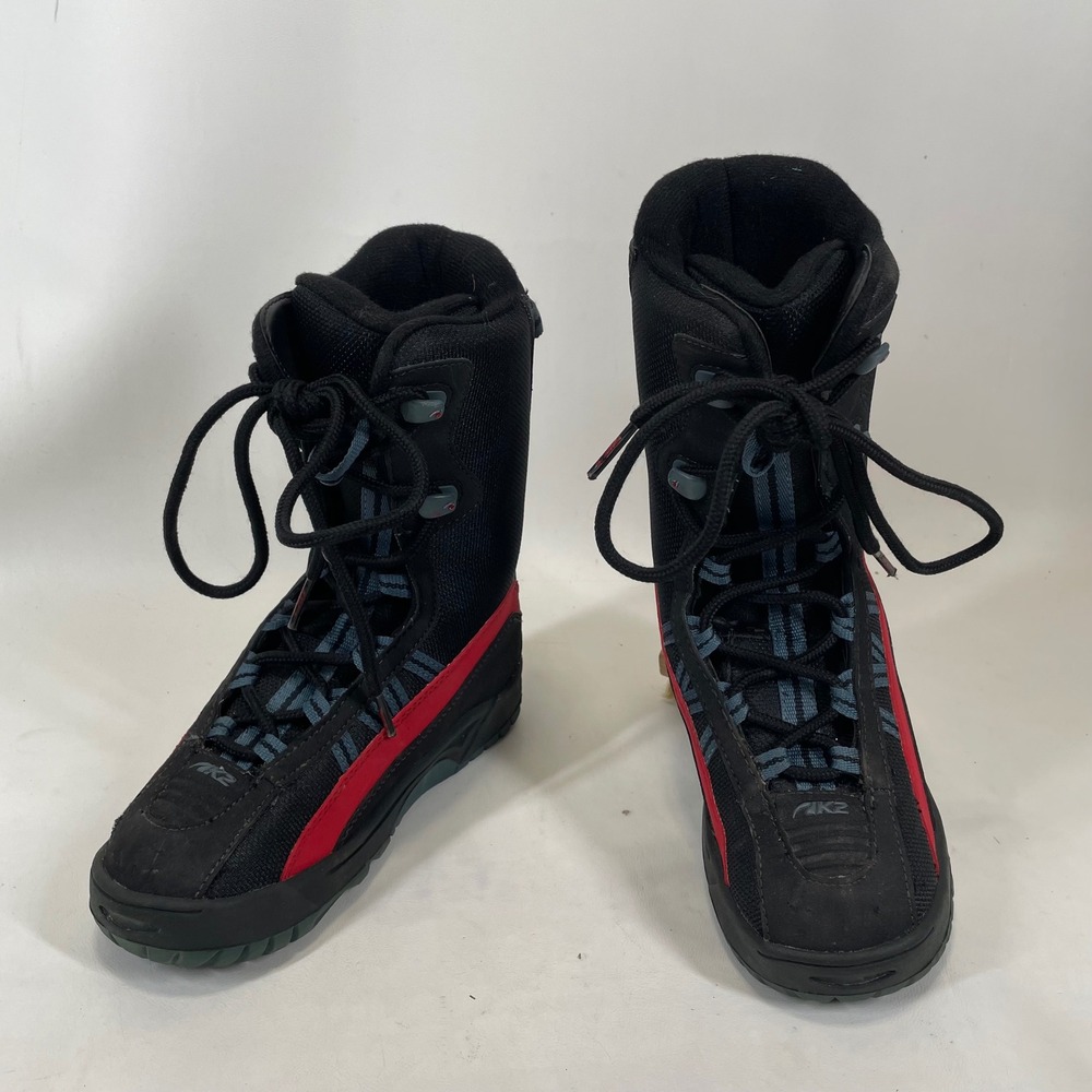 K2 Striker Kids Snowboard Boots Black Red Lace Up Size 4 Kids EUR 35 CM 22.5